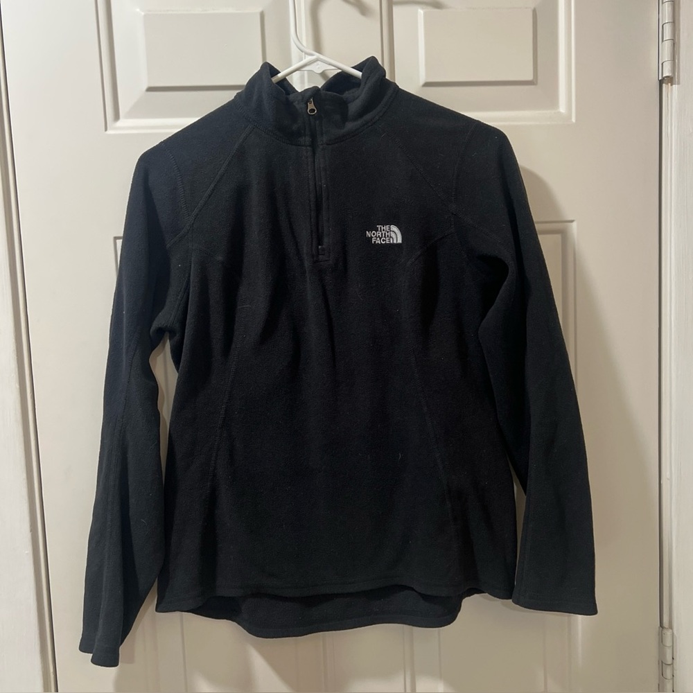 The North Face Fleece Sweatshirt Women Small 1/4 Zip Black